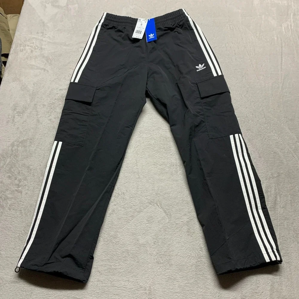 NWT Adidas Adicolor Men's S Originals 3 Stripe Cargo Pants Black HR3364 MSRP $80
